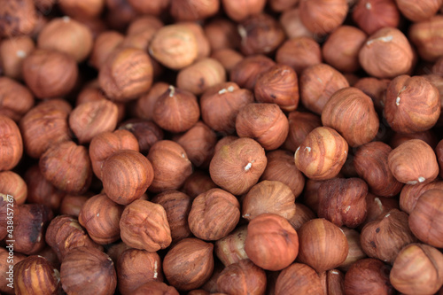 hazelnut nuts, close up view