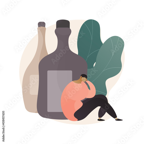 Drinking alcohol abstract concept vector illustration.