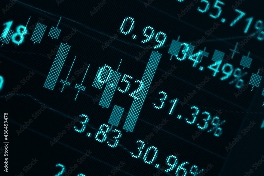 Abstract financial trading graphs and digital number of foreign exchange market trading on monitor. Background of gold and blue digital chart to represent stock market trend. Abstract financial trading graphs and digital number of foreign exchange market trading on monitor. Background of gold and blue digital chart to represent stock market trend.