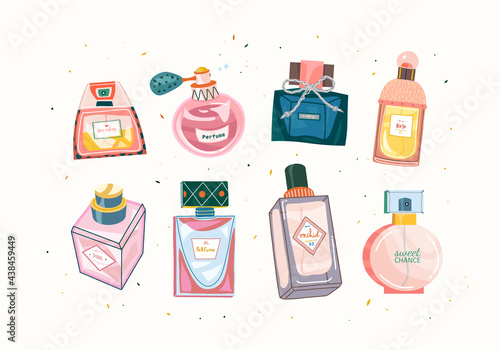 Collection of cute perfumery illustration 