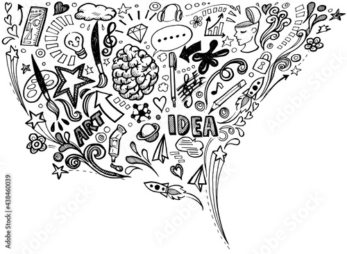 Creative art doodles hand drawn Design illustration.