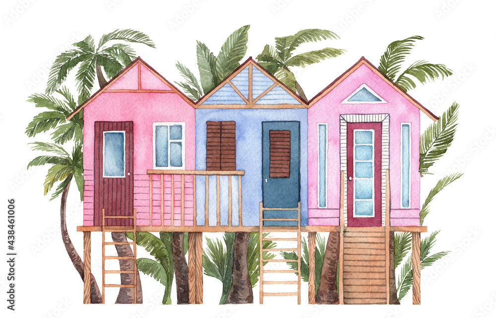 Beach house 3d drawing in skp file. - Cadbull