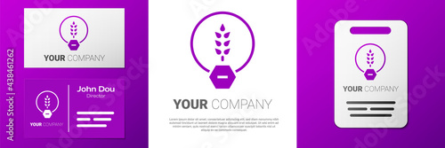 Logotype Gluten free grain icon isolated on white background. No wheat sign. Food intolerance symbols. Logo design template element. Vector