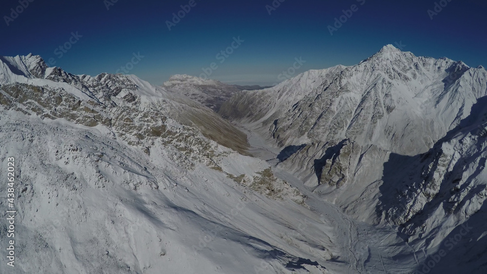 Caucasus, Ossetia. Kurtat gorge. The middle part of the valley. 