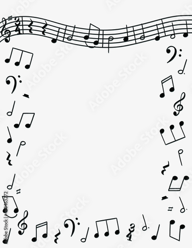 A Border of Musical Notes and Amazing Grace 