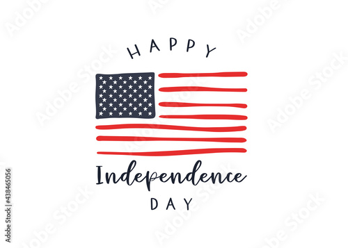 Cute hand drawn 4th of July design, lovely doodles, great for invitations, banners, wallpapers, cover image - vector design