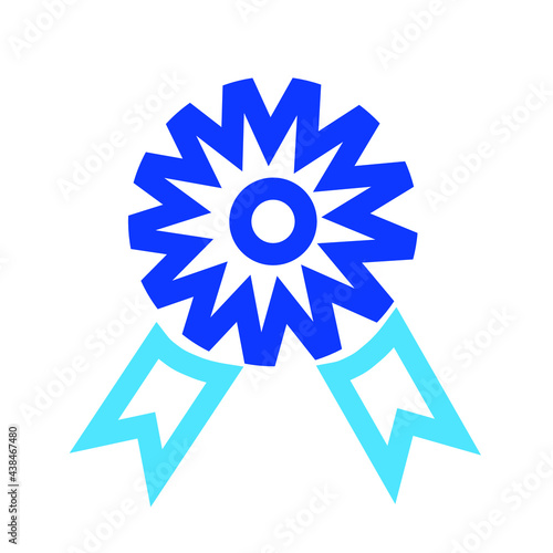 Two-color thin line ribbon vector icon illustration on a white background.  Royalty-free and fully editable.