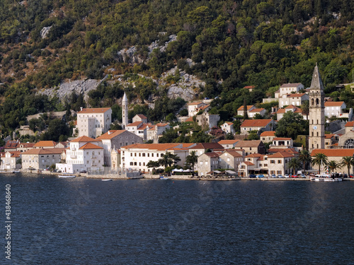 Sea view of the small Adriatic town of Perast, Montenegro © teesixb