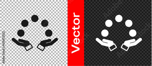Black Juggling ball icon isolated on transparent background. Vector