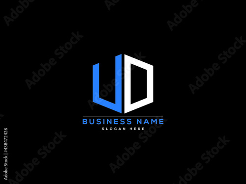 Letter UD Logo, circle ud logo icon vector for business photo