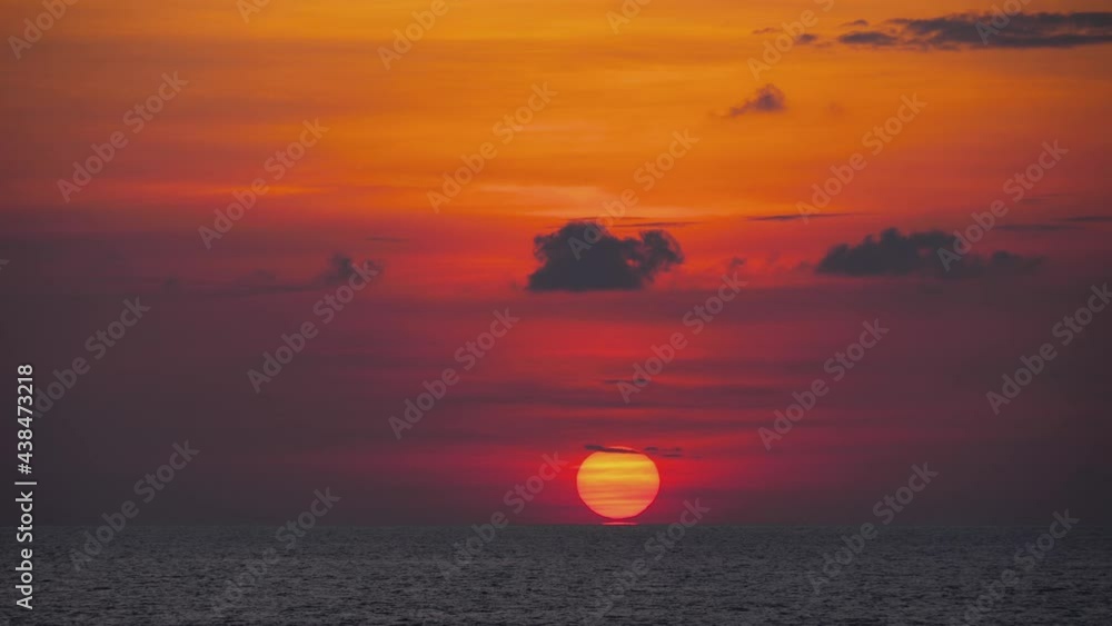 Beautiful fiery sunset by the sea Beautiful fiery sunset by the sea