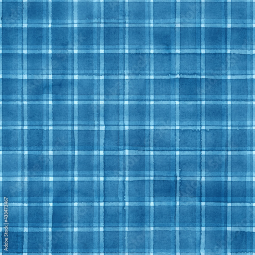 Watercolor stripe plaid sea...