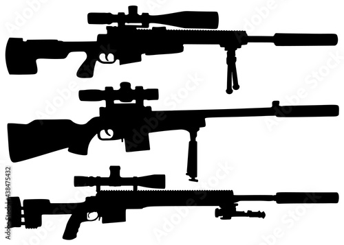 Fototapeta Sniper rifles included. Vector image.
