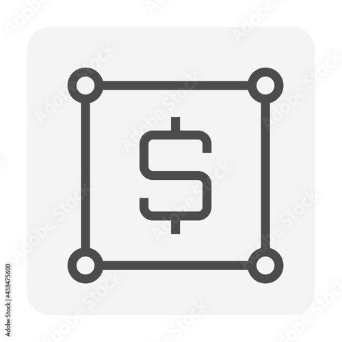 Land plot vector icon. Consist of empty area, position pin point, road and location. Real estate or property for housing subdivision, development, owned, sale, rent, buy or investment. 48x48 pixel.