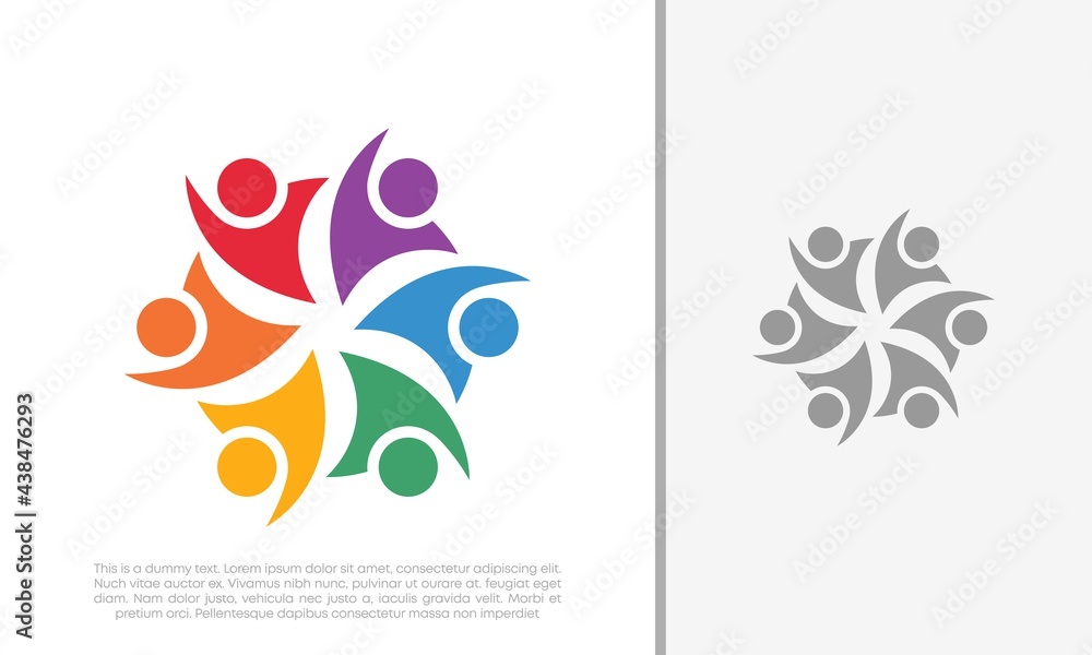 Obraz premium Global Community Logo Icon Elements Template. Community human Logo template vector. Community health care. Abstract Community logo