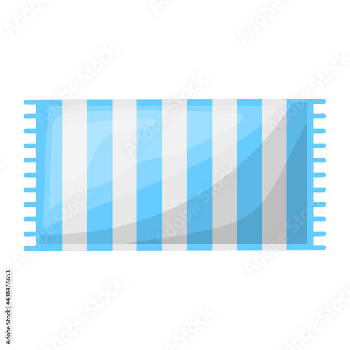 blue and white striped beach towel Concept, sand resistant towel Vector Icon Design, Summer Spring activities Symbol, Hot Weather Sign, Warmest Season Elements Stock illustration