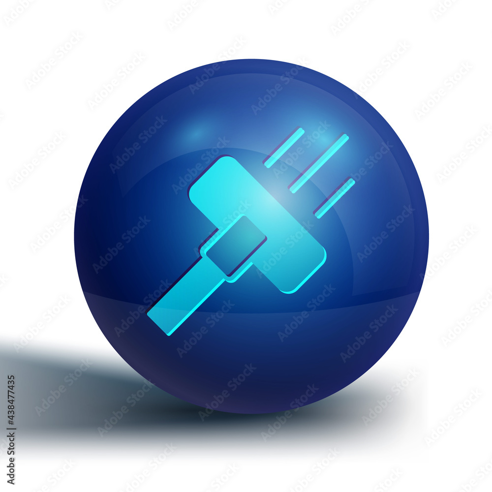 Blue Vacuum cleaner icon isolated on white background. Blue circle button. Vector Blue Vacuum cleaner icon isolated on white background. Blue circle button. Vector