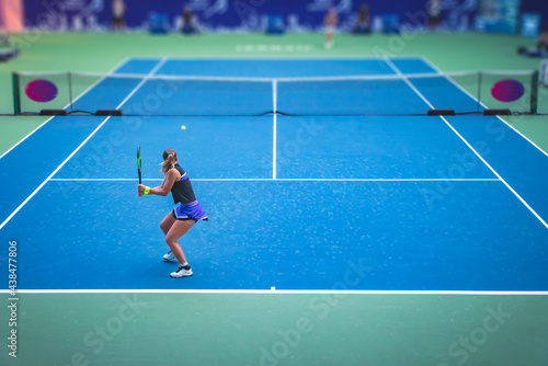 tennis player on tennis court © snvv