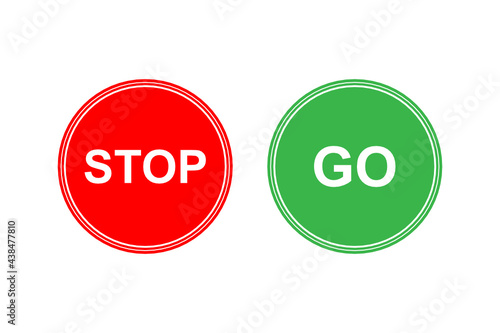 Stop and Go Signs. Road Stop Sign. Road Go Sign. SVG Icons.
