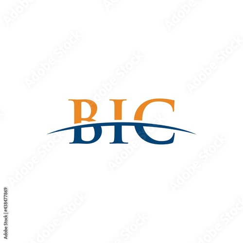 BIC initial overlapping movement swoosh horizon, logo design inspiration company