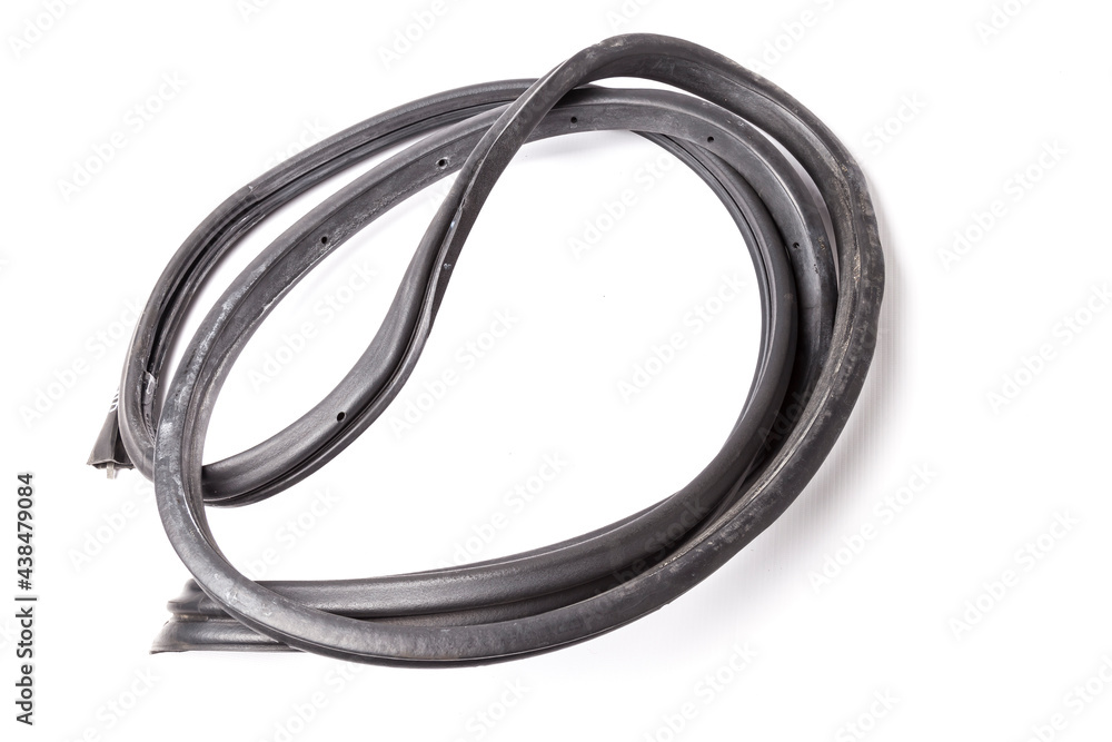 Rolled up black rubber sealant for elements of the car Rolled up black rubber sealant for elements of the car