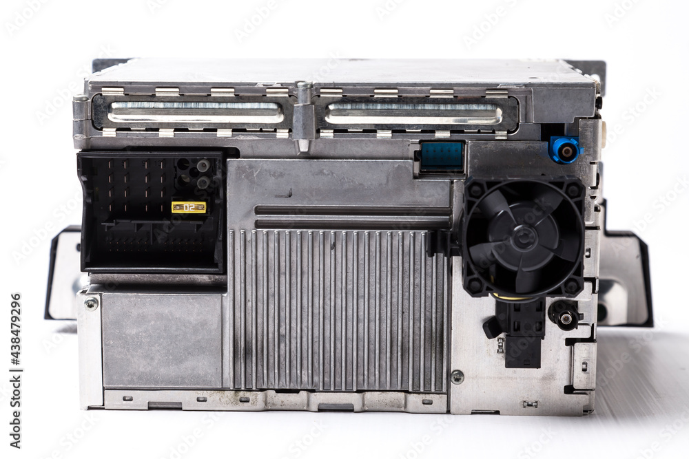 Metal control unit or compact computer on a white isolated Metal control unit or compact computer on a white isolated