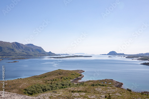 On a mountain hike in great summer weather to Langheistabben  ,Helgeland,Nordland county,Norway,scandinavia,Europe photo