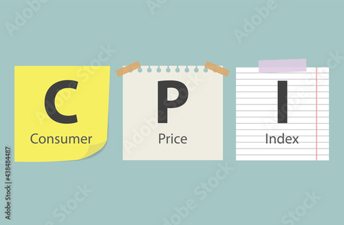 CPI Consumer Price Index written on memory notes- vector illustration
