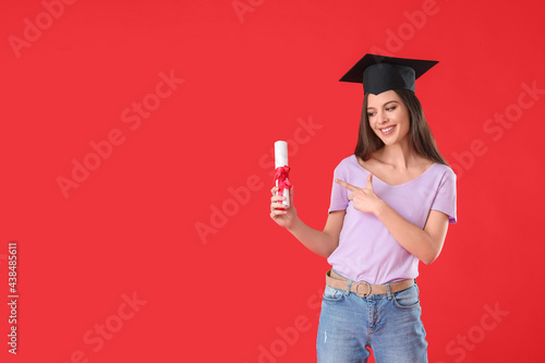 Female graduating student w...