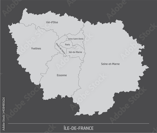 Ile-de-France administrative map