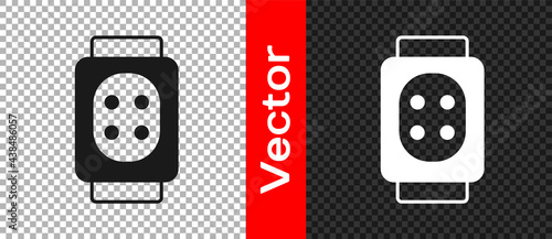 Black Knee pads icon isolated on transparent background. Extreme sport. Skateboarding, bicycle, roller skating protective gear. Vector