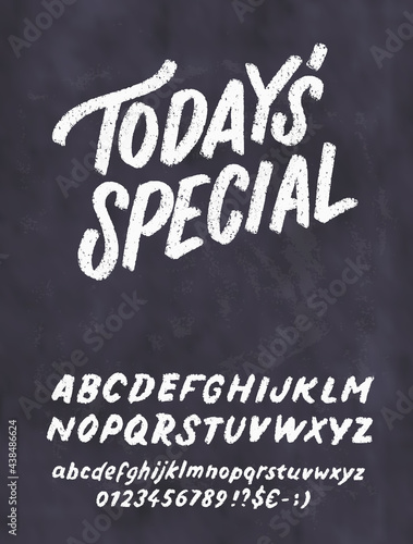 Today's special. Chalkboard menu. Vector handwritten lettering.
