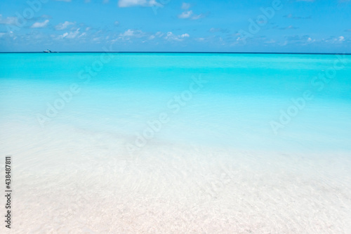 The beautiful gradient blue sea and blue sky of Maldives photo