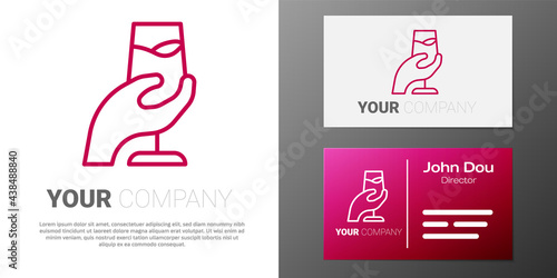 Logotype line Wine tasting, degustation icon isolated on white background. Sommelier. Smells of wine. Logo design template element. Vector