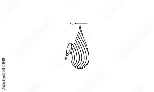 bird with hanging nest logo