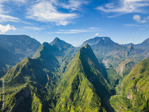Point of view over Mafate circus in Reunion island