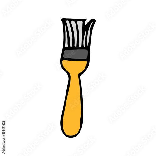 Colorful doodle wall paint brush illustration in vector. Colorful wall paint brush illustration in vector