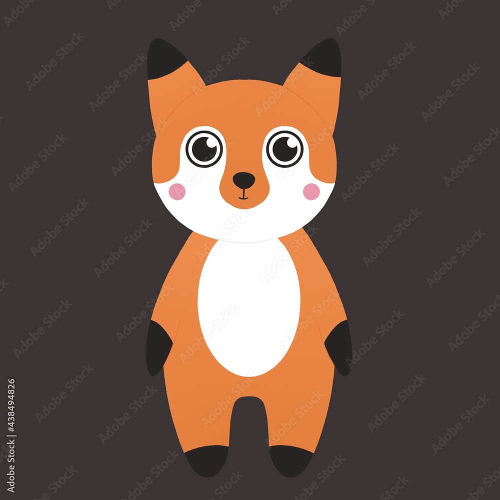 cute fox with pink cheeks cute fox with pink cheeks