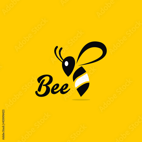 Flying bee animal logo template