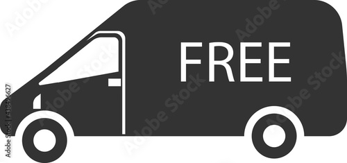 Icon for free fast delivery of cargo by transport.