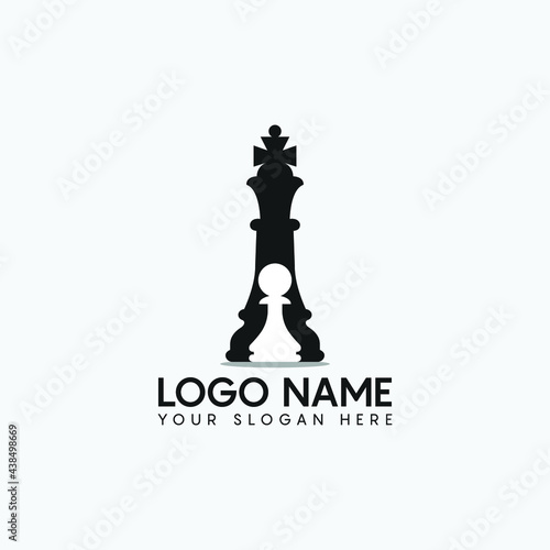 Chess game logo design template