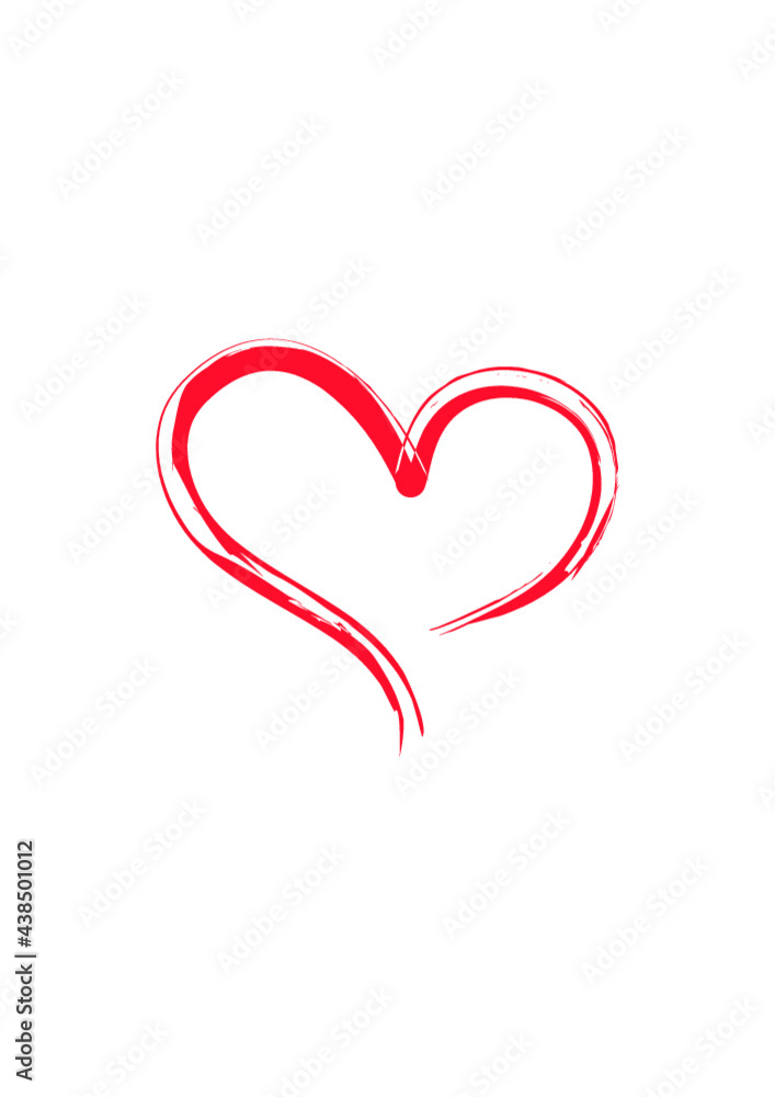 Brushed heart Red shape heart