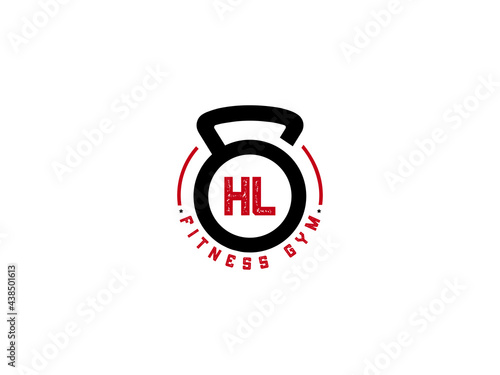 Letter HL Logo, Gym HL, fitness hh logo icon design