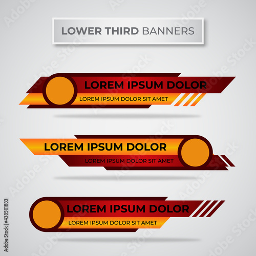 Abstract modern geometric lower third banner template design
