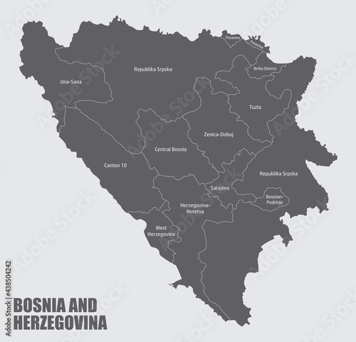 Bosnia and Herzegovina administrative map