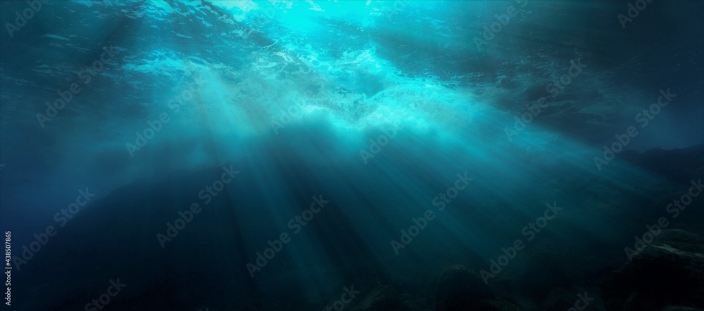 Rays of light underwater