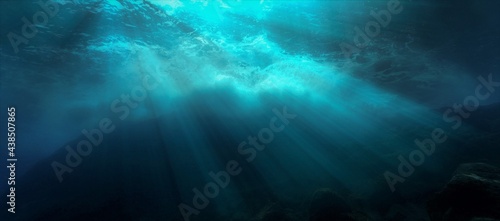 Rays of light underwater