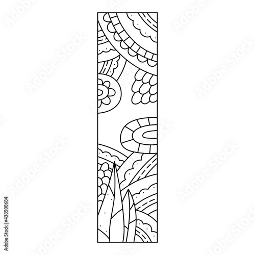 Alphabet coloring page. Capital letter. Vector illustration.