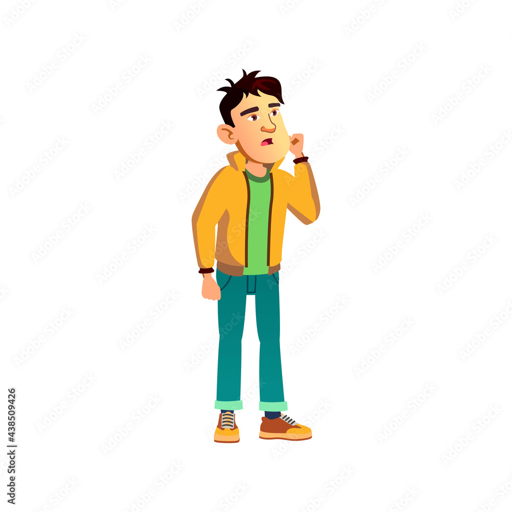 boy student with ill tooth touch face cartoon vector. boy student with ill tooth touch face character. isolated flat cartoon illustration boy student with ill tooth touch face cartoon vector. boy student with ill tooth touch face character. isolated flat cartoon illustration