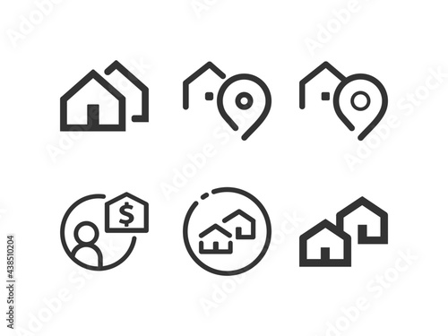 Real Estate icon set. Realtor. Vector line icon collection